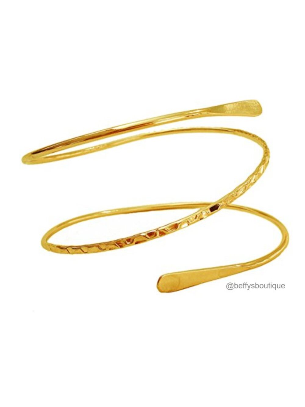 Minimalist Double-Layer Hammered Arm Cuff Bracelet Adjustable Boho